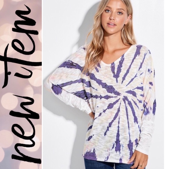 V-Neck So Soft Tie-Dye Knit Top!